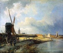 Копия картины "study for view on den haag" художника "спрингер корнелис"