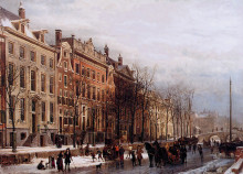 Репродукция картины "the herengracht aan de amstel" художника "спрингер корнелис"