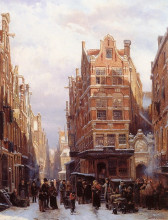 Картина "the jewish quarter in amsterdam" художника "спрингер корнелис"