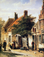 Копия картины "walstraatje in harderwijk" художника "спрингер корнелис"