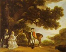 Репродукция картины "colonel pocklington with his sisters" художника "стаббс джордж"