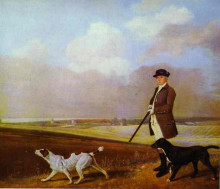 Копия картины "sir john nelthorpe, 6th baronet out shooting with his dogs in barton field, lincolnshire" художника "стаббс джордж"