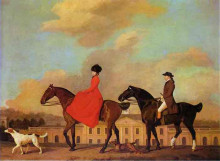 Картина "john and sophia musters riding at colwick hall" художника "стаббс джордж"