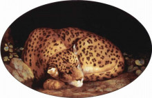 Копия картины "sleeping leopard" художника "стаббс джордж"