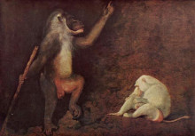 Копия картины "pavian and albino makake" художника "стаббс джордж"
