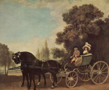 Репродукция картины "lord and lady in a phaeton" художника "стаббс джордж"