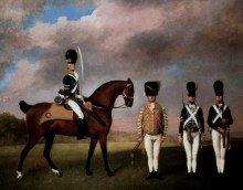 Репродукция картины "soldiers of the 10th dragoon regiment" художника "стаббс джордж"