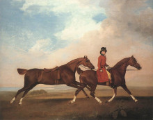 Картина "william anderson with two saddle-horses" художника "стаббс джордж"