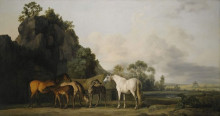 Картина "brood mares and foals" художника "стаббс джордж"