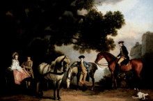 Копия картины "melbourne and milbanke families" художника "стаббс джордж"