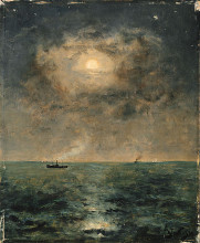 Копия картины "moonlit seascape" художника "стевенс альфред"