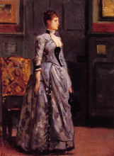Копия картины "portrait of a woman in blue" художника "стевенс альфред"