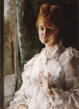 Картина "portrait of a woman in white" художника "стевенс альфред"