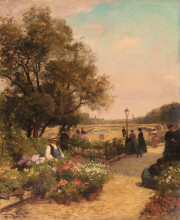 Репродукция картины "quai aux fleurs" художника "стевенс альфред"
