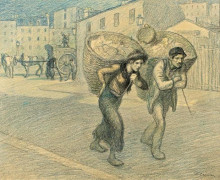 Репродукция картины "paris street scene" художника "стейнлен теофиль"