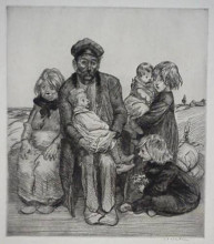 Репродукция картины "family etching" художника "стейнлен теофиль"