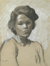 Репродукция картины "portrait of colette, the daughter of the artist" художника "стейнлен теофиль"