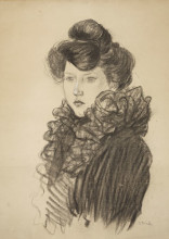 Репродукция картины "portrait de femme" художника "стейнлен теофиль"