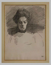 Репродукция картины "portrait de madame steinlen" художника "стейнлен теофиль"
