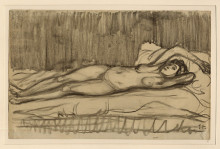 Репродукция картины "reclining female nude" художника "стейнлен теофиль"