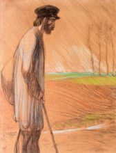 Репродукция картины "standing man" художника "стейнлен теофиль"