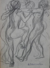 Копия картины "three nude women dancing" художника "стейнлен теофиль"