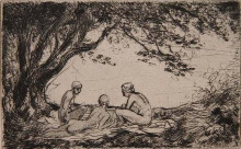 Картина "trois baigneuses" художника "стейнлен теофиль"
