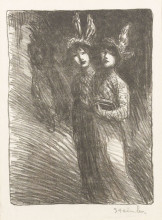 Репродукция картины "two women lithograph" художника "стейнлен теофиль"