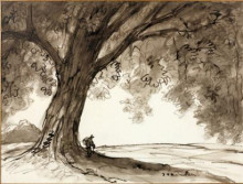 Репродукция картины "vagabond under tree" художника "стейнлен теофиль"