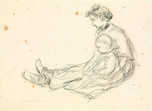Репродукция картины "woman and child" художника "стейнлен теофиль"