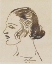 Репродукция картины "woman&#39;s profile" художника "стейнлен теофиль"