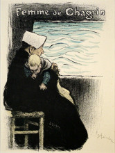 Репродукция картины "femme de chagrin" художника "стейнлен теофиль"