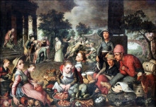 Картина "market with christ and the woman taken in adultery" художника "артсен питер"