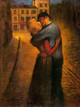Копия картины "the kiss" художника "стейнлен теофиль"