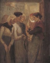 Репродукция картины "women conversing" художника "стейнлен теофиль"