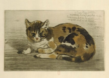Копия картины "little cat" художника "стейнлен теофиль"