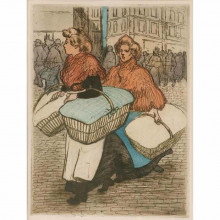 Картина "laundresses are carrying linnen" художника "стейнлен теофиль"