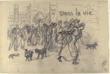 Репродукция картины "dans la vie - book cover drawing" художника "стейнлен теофиль"