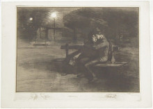 Копия картины "amoureux sur un banc" художника "стейнлен теофиль"