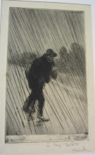Копия картины "chemineau sous la pluie" художника "стейнлен теофиль"