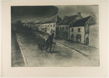 Репродукция картины "chemineau traversant un village endormi" художника "стейнлен теофиль"