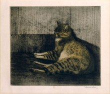 Картина "cat sleeping in a corner" художника "стейнлен теофиль"