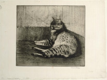 Репродукция картины "cat sleeping in a corner" художника "стейнлен теофиль"