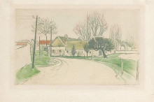 Репродукция картины "la maison a l&#39;entree du village" художника "стейнлен теофиль"