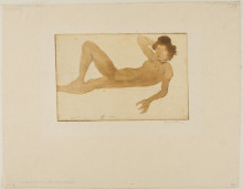 Репродукция картины "femme couchee" художника "стейнлен теофиль"