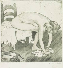 Копия картины "femme nue assise s&#39;essuyant les pieds" художника "стейнлен теофиль"