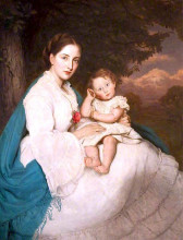 Картина "caroline philips, lady trevelyan with her son charles, later sir charles philips trevelian, 3rd bt" художника "арчер джеймс"