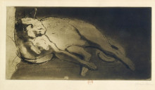 Репродукция картины "sleeping cat" художника "стейнлен теофиль"