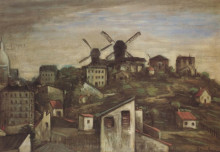 Репродукция картины "montmartre windmills" художника "стейнлен теофиль"