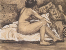 Репродукция картины "seated nude from behind" художника "стейнлен теофиль"